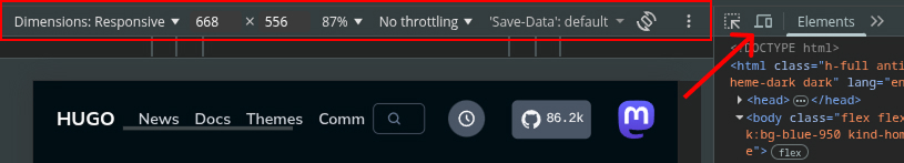 Device Toolbar in Google Chrome